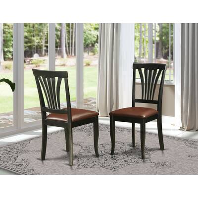 Black Finished Avon Rubberwood Dining Chairs - Set of 2 (Seat's Type Options)