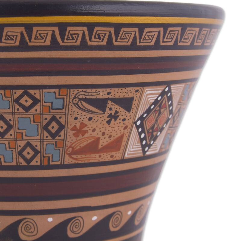 Novica Handmade Sacred Kero Ceramic Decorative Vase