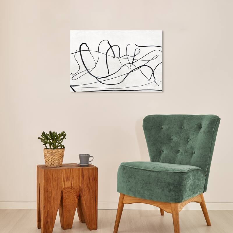 Wynwood Studio Canvas Abstract Right Now Black and Modern & Contemporary Wall Art Canvas Print - 16 x 24