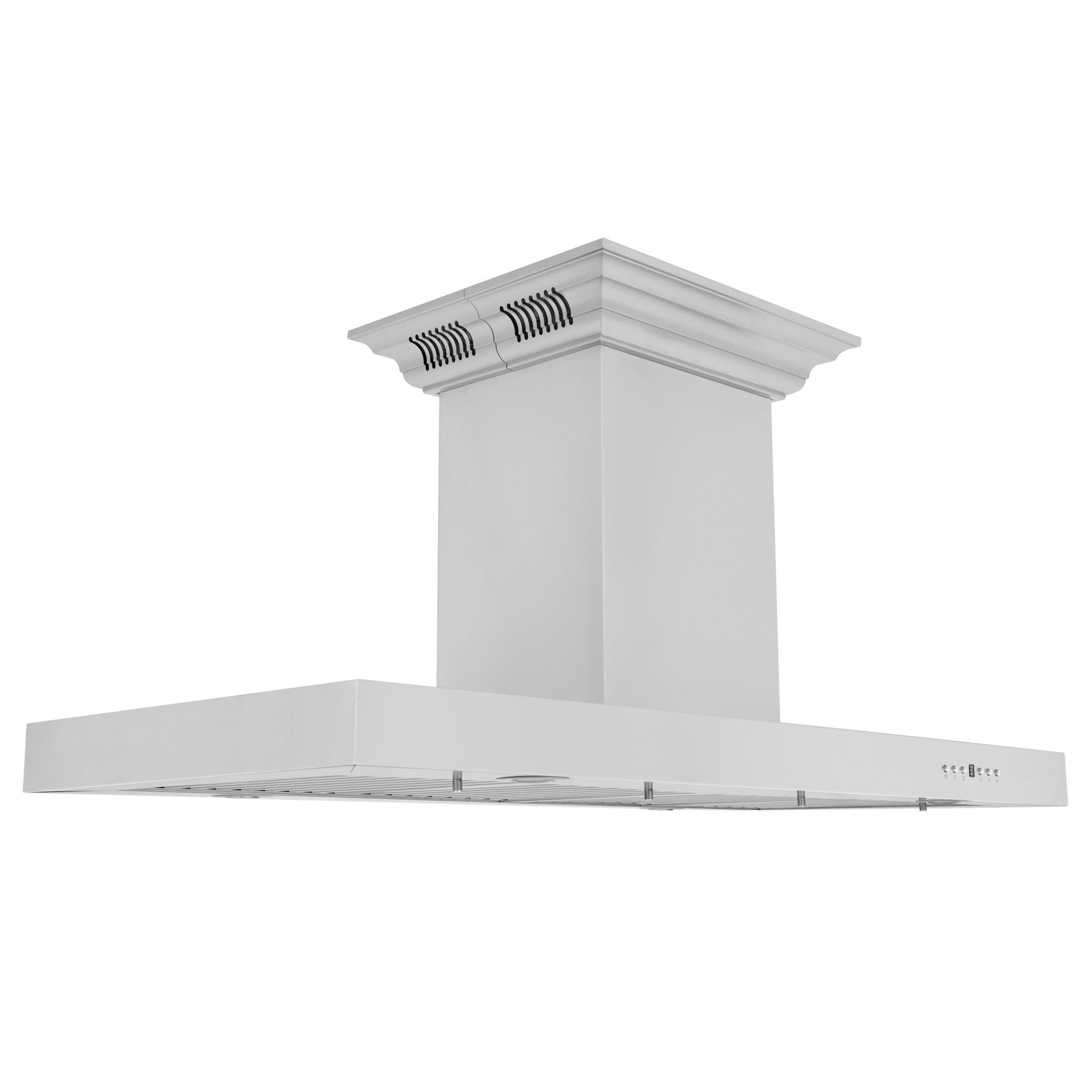 Zline Kitchen and Bath ZLINE Ducted Vent Island Mount Range Hood with Built-in CrownSound