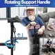 preview thumbnail 7 of 6, Walking Stick Cane w/ Quad Four Prong Base, Adjustable Rotatable Second Support Handle & 10 Height Adjustments
