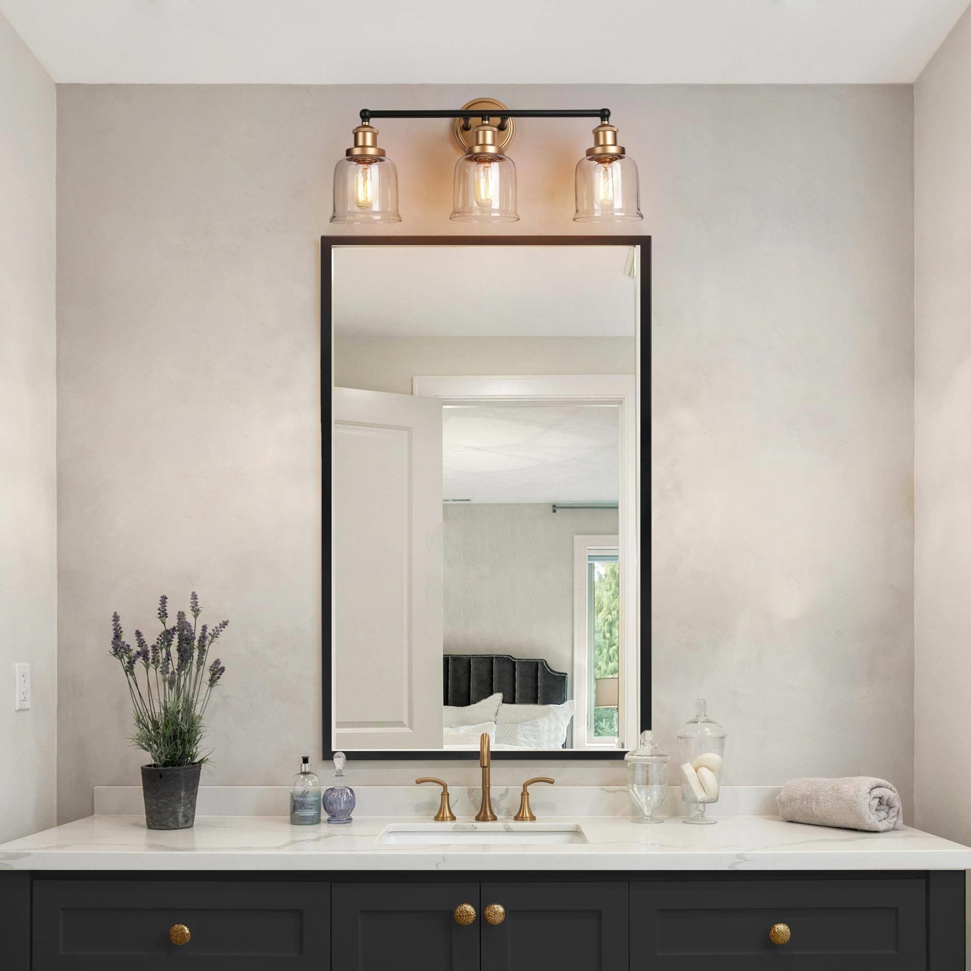 Black and gold store bathroom vanity lights