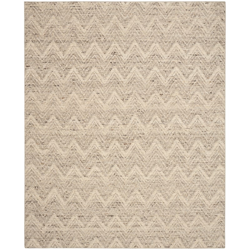 DKNY Pure Purl Modern Chevron Indoor Rug - Grey Ivory - 5'3" x 7'3"
