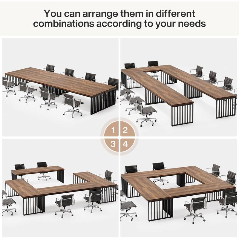 78" Rectangle Conference Table, Long Meeting Table for Seminar, Business, Negotiation