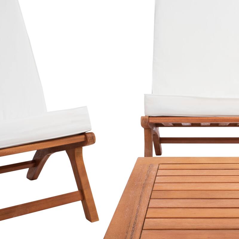 SAFAVIEH Outdoor Aryana 4-Piece Conversation Patio Set with Accent Pillow - 46W x 34D x 32H