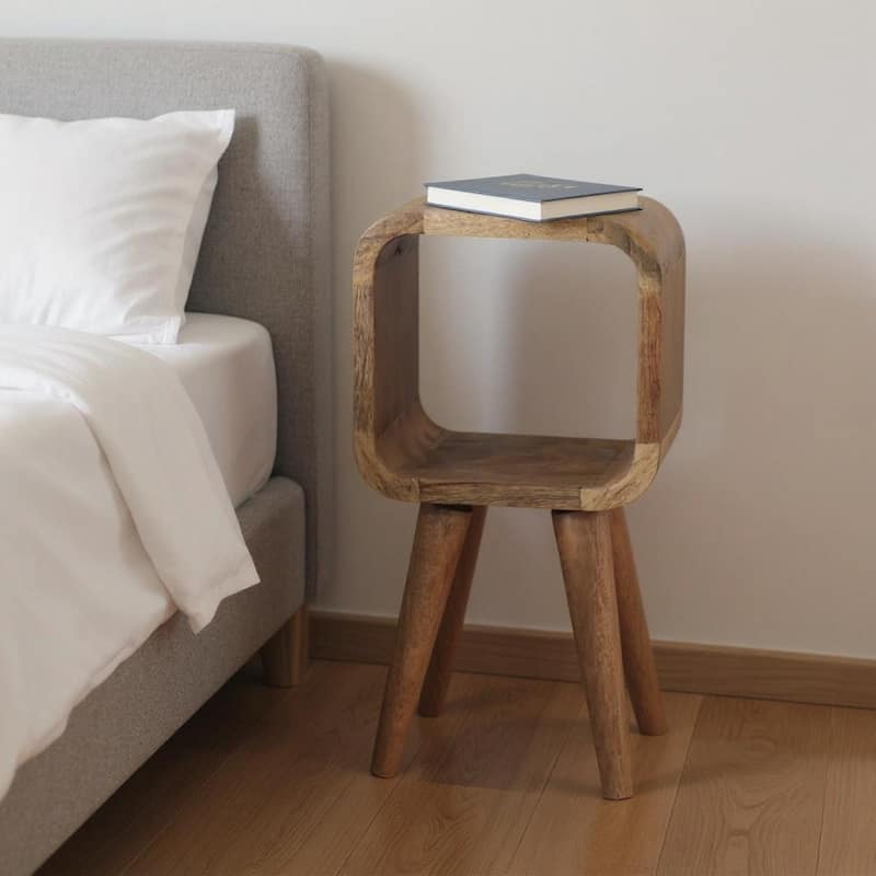 HomeRoots 16" Oak Solid Wood Nightstand - Oak - No Drawers