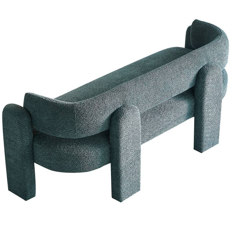 Boucle Upholstery Modern Sofa with Solid Wood Frame and Legs