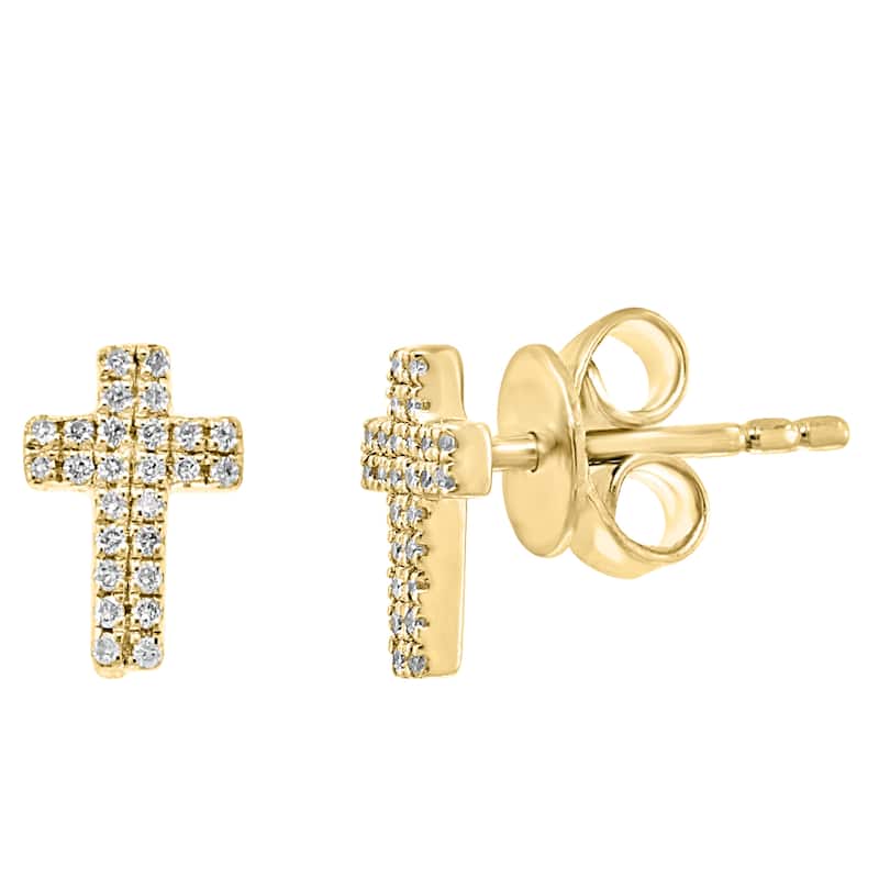 EFFY Gold-Plated 925 Sterling Silver Diamond Earrings