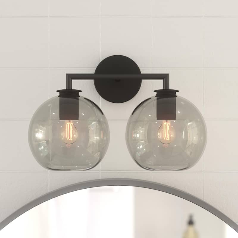 OROMA HOME Fernando 2-Light Globe Glass Bathroom Vanity Sconce