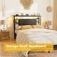 preview thumbnail 42 of 82, Headboards with Storage Shelves, Head Board with Power Outlet and LED Light for Bed Frame