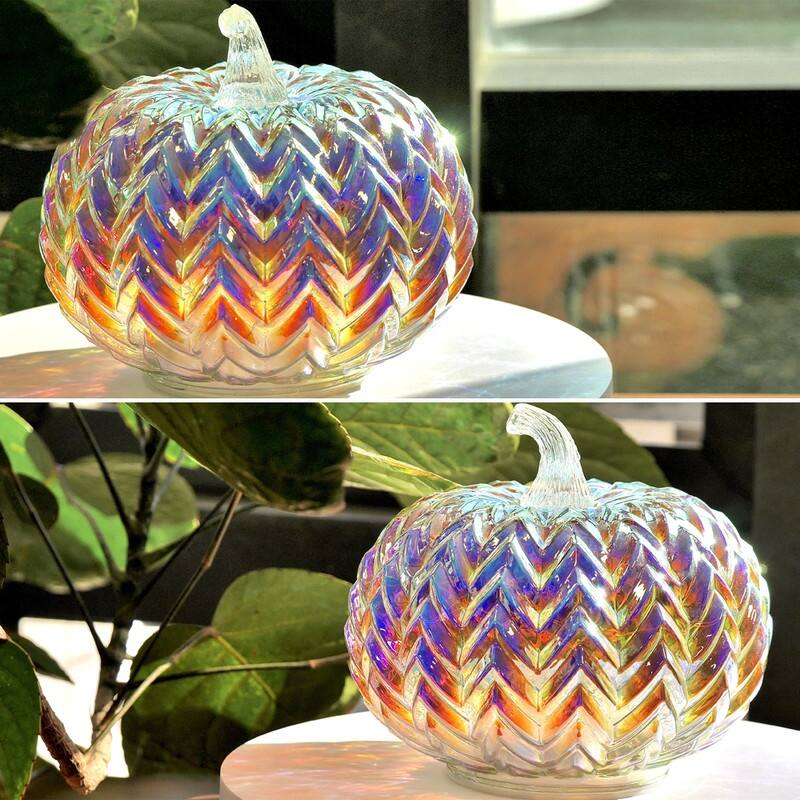 Mercury Glass Pumpkin Lights with Timer – Fall Halloween Table Decorations for Home & Thanksgiving Decor