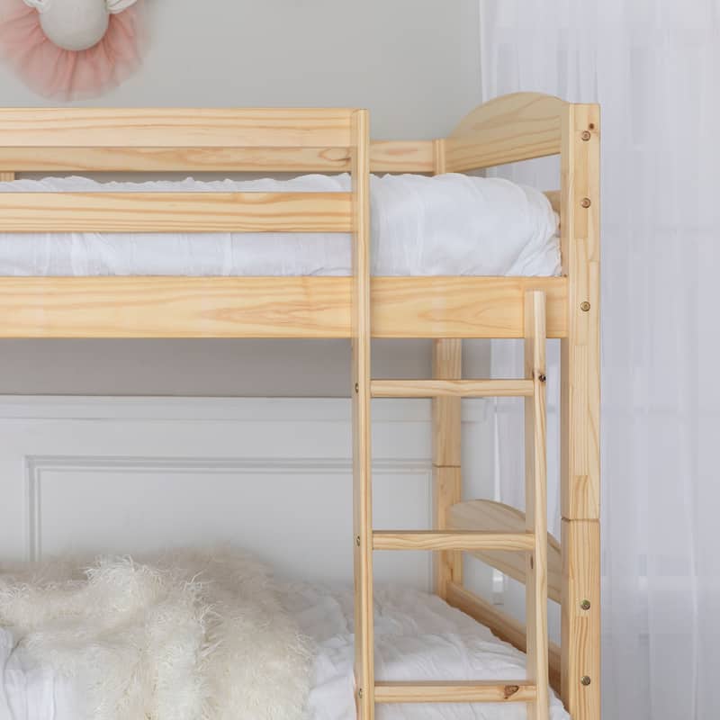 Walker Edison Solid Wood Convertible Twin-over-Twin Bunk Bed
