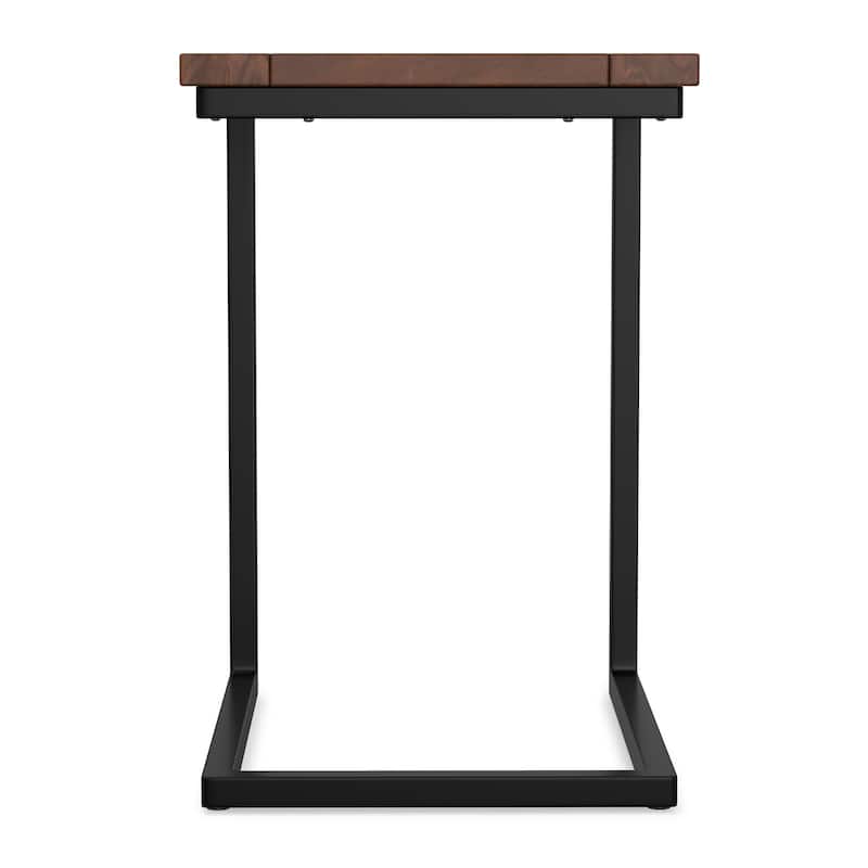 WYNDENHALL Rhonda SOLID MANGO WOOD and Metal 20 inch Wide Rectangle Industrial Wide C Side Table