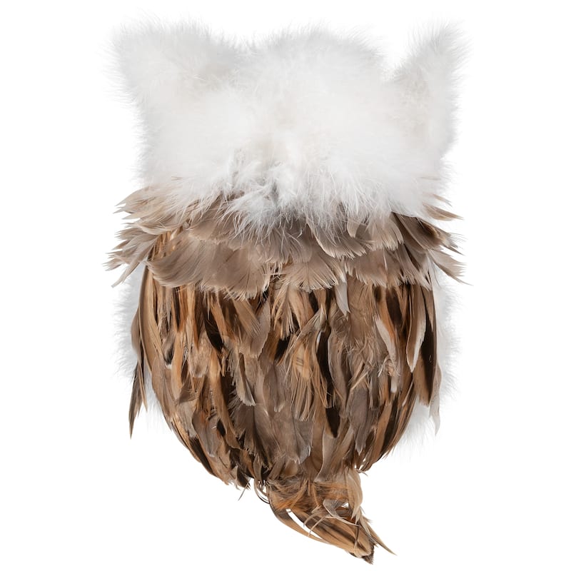 Woodland Feathery Owl Christmas Tabletop Figure - 7"