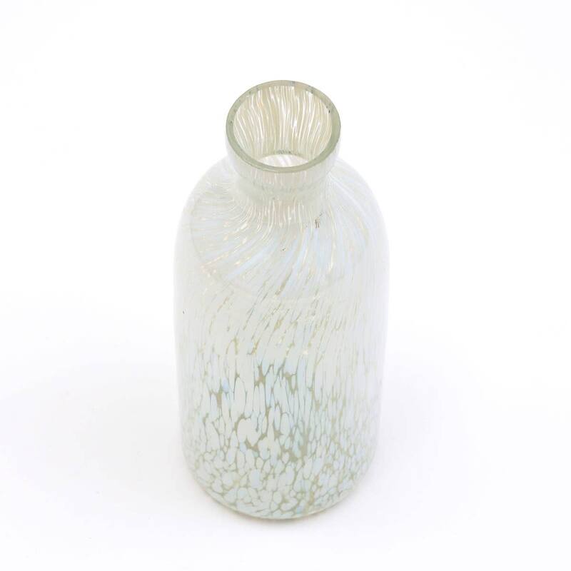 Splutter Glass Bottle Vase - Large 4x10 Inch Home Decor Accent