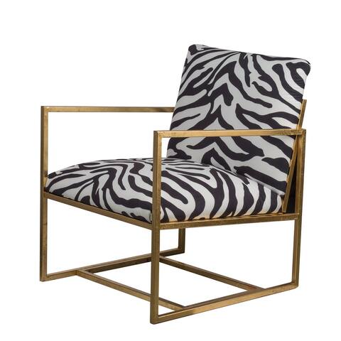 A&B Home Gold 26-inch Zebra Print Armchair