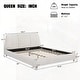 preview thumbnail 17 of 94, Upholstered Platform Bed with Curve-Shaped Design Headboard