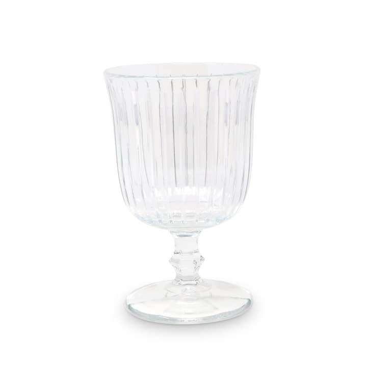 Set of 6 Water Glasses with Clear Linear Cut and Short Stem