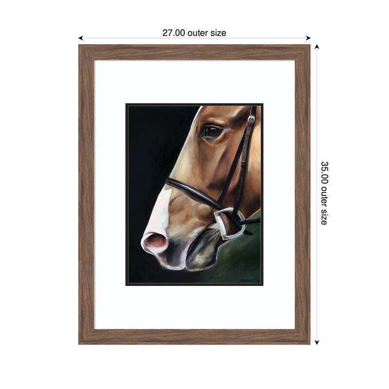 Kate and Laurel Chestnut Horse by Mary Sparrow Framed Wall Art Print