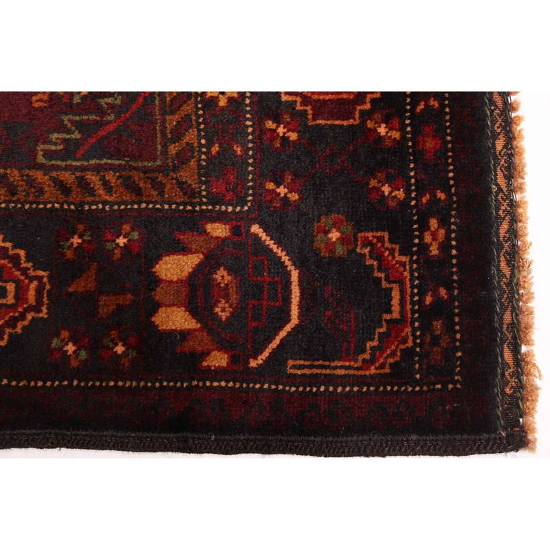 ECARPETGALLERY Hand-knotted Teimani Black, Red Wool Rug - 3'9 x 6'7