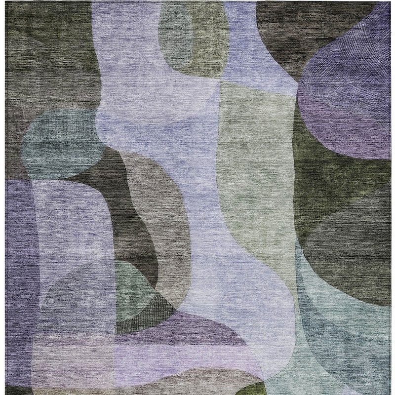 HomeRoots Abstract Transitional Rectangle Outdoor Rug
