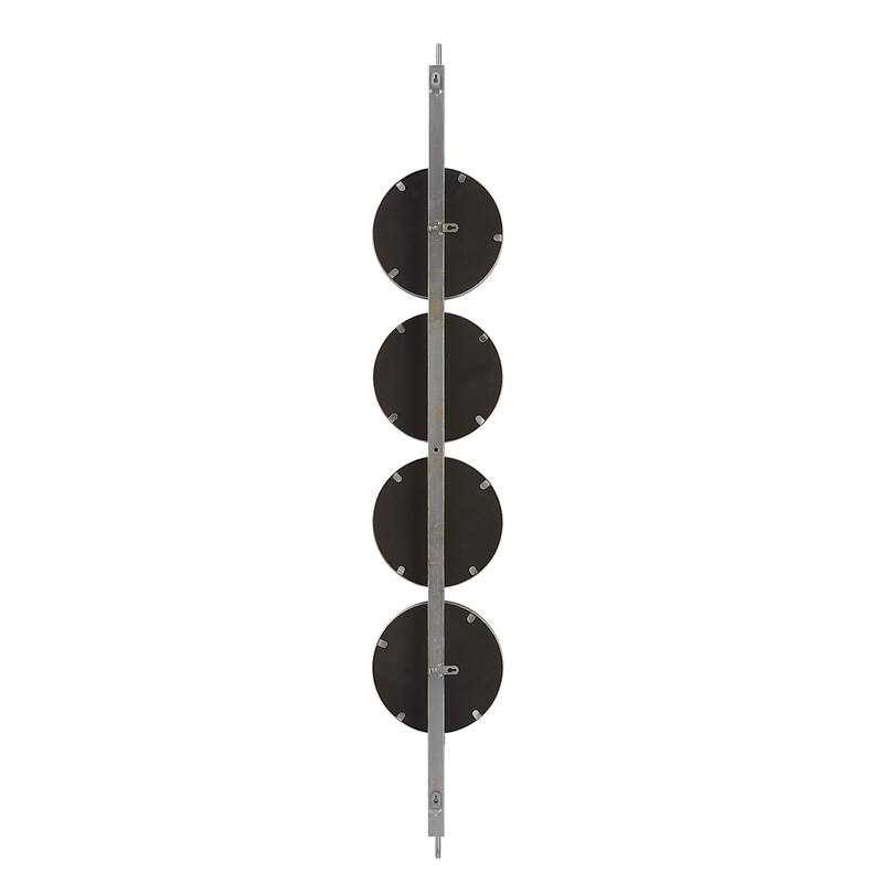 4-Round Beveled Wall Mirror - 59.75" - Silver