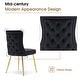 preview thumbnail 6 of 14, ivinta Tufted Dining Chair Set of 2, Luxury Black Tufted Button Back Dining Room Chair, Upholstery Accent Chair with Gold Legs