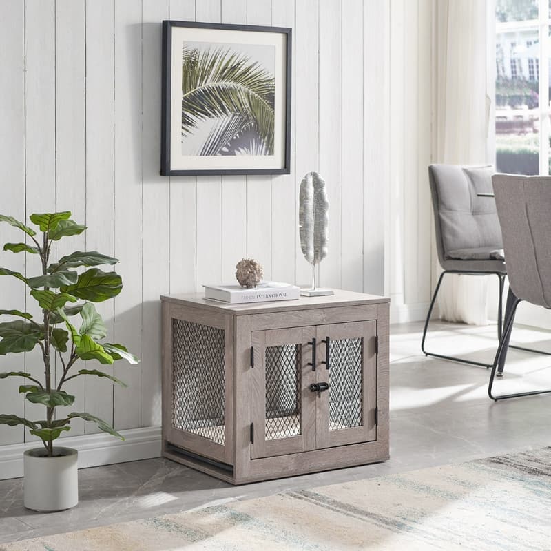 Unipaws Dog Crate with Cushion and Tray, Medium and Large Crate