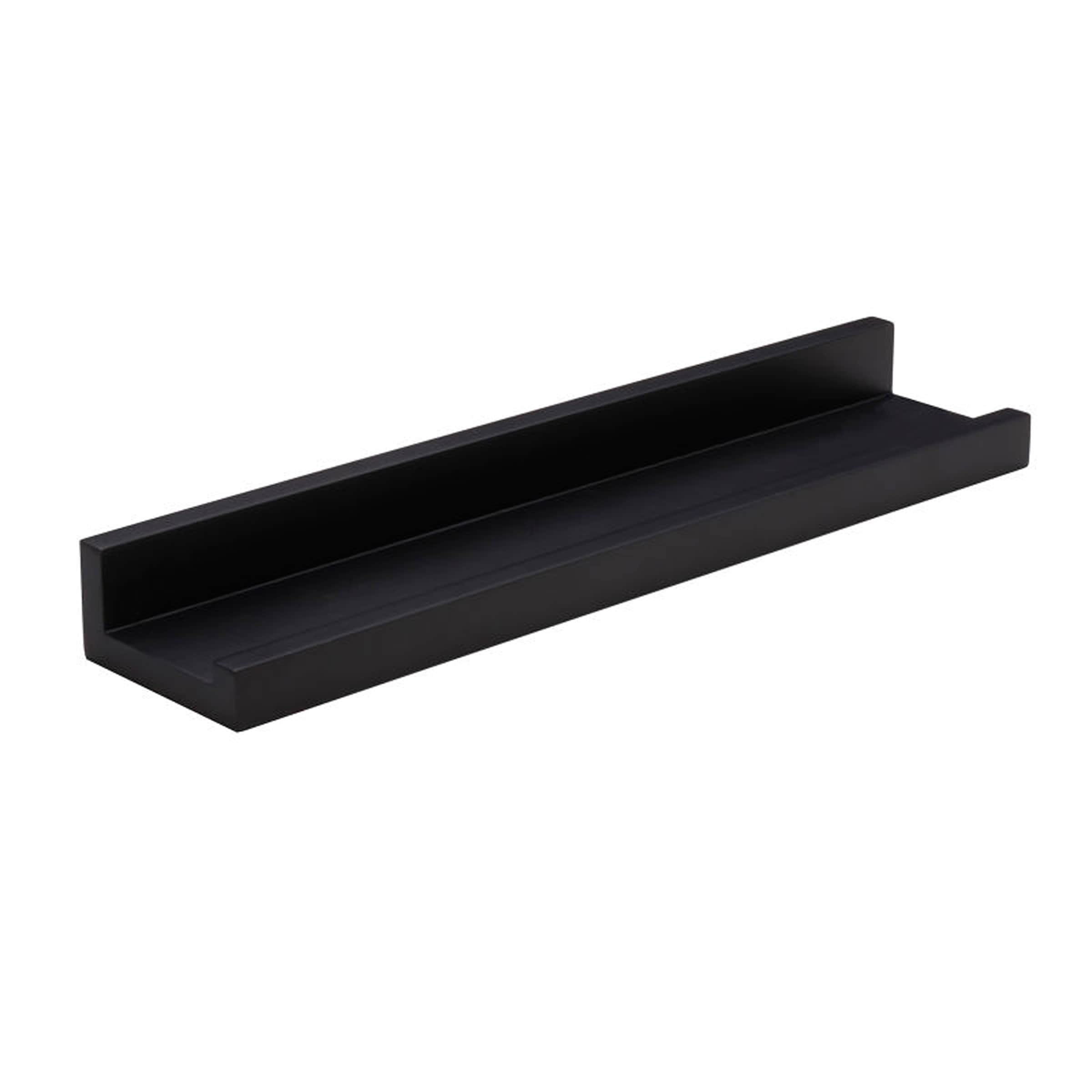 Melannco MDF Black Photo Ledge, 18 Inch