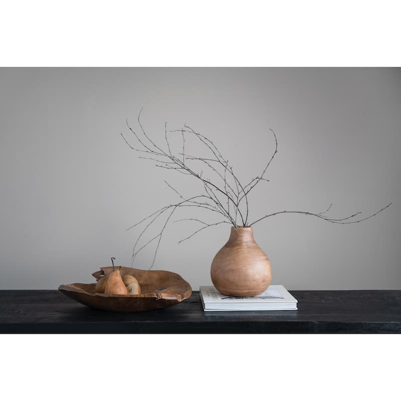 Decorative Paulownia Wood Pedestal Vase