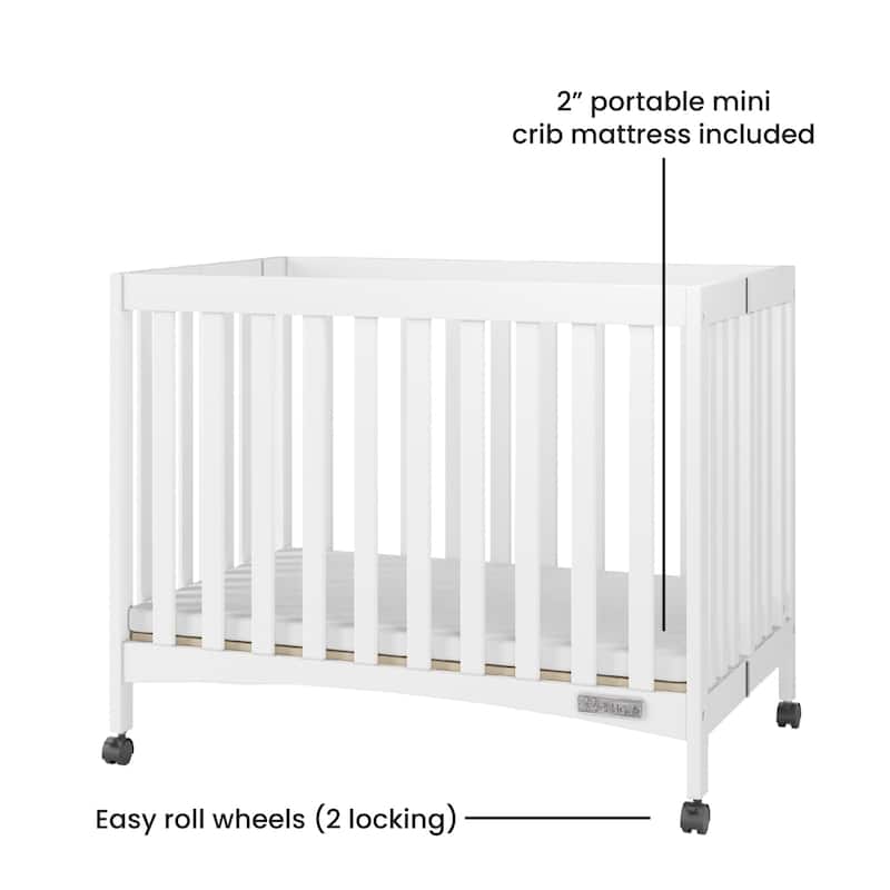 Forever Eclectic London Folding Mini Crib - 39.25" L x 25.25" W x 32" H