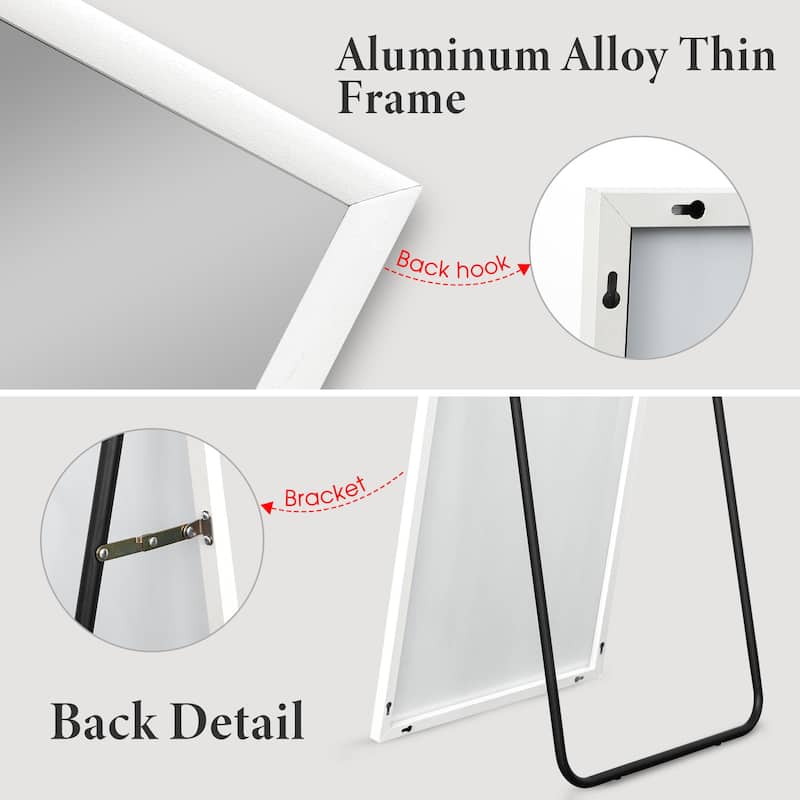 Dovelina Modern Full Length Floor Mirror - Freestanding Vanity Mirror for Bathroom or Living Space