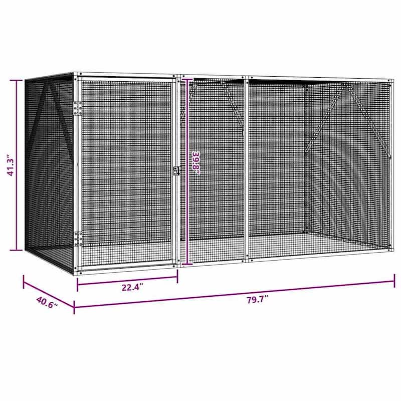vidaXL Bird Cage Anthracite Galvanized steel