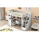 preview thumbnail 4 of 30, Twin Size Wood Loft Bed with Desk and Shelves,Storage Staircase and Drawers