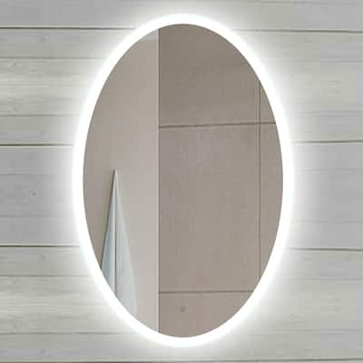 Miseno 24" W x 36" H Oval Frameless Wall Mounted Mirror with LED