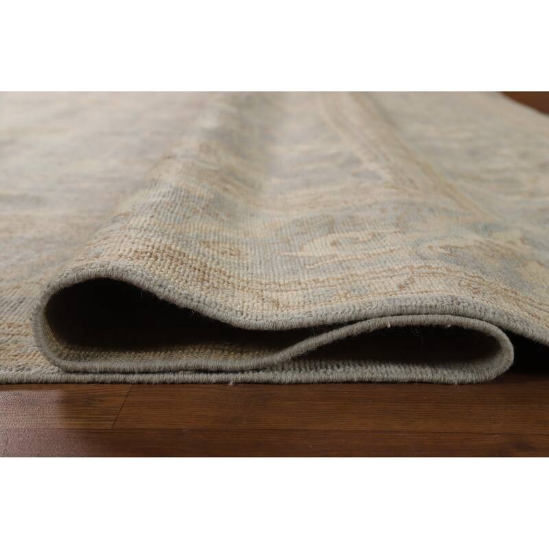 Hand Knotted Oriental 100% Wool Carpet Transitional All-Over Greys & Charcoal Oushak Area Rug - 12' 2'' X 9' 0''