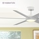 preview thumbnail 5 of 16, Fanimation Brawn 64 inch Indoor/Outdoor Smart Ceiling Fan with LED CCT Select Light Kit and Remote - Matte White