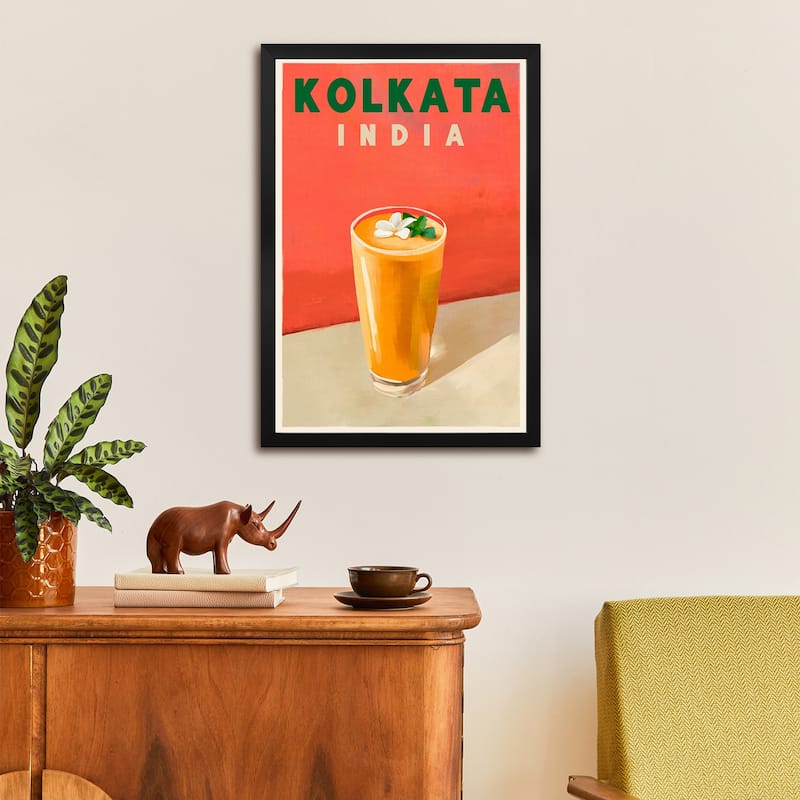 Kolkata Cocktail Travel Poster Premium Framed Poster by The Whiskey Ginger
