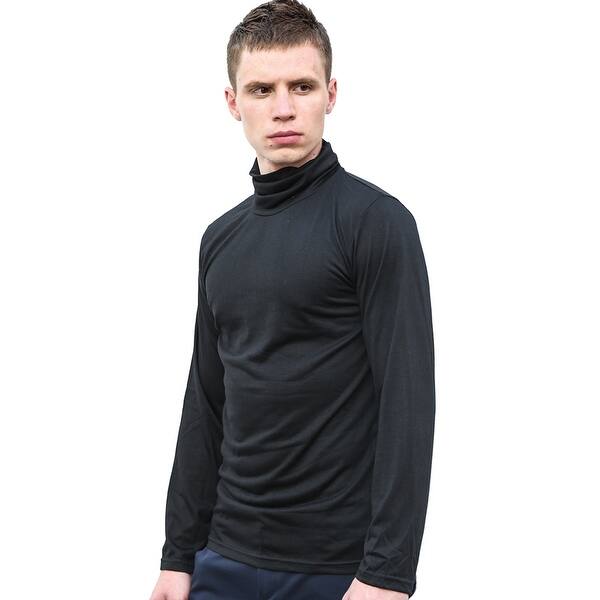 Shop Unique Bargains Men S Turtle Neck Full Sleeves Stretchy Slim