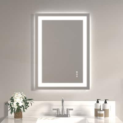 20x28 Frameless Tempered Mirror Dual LED Light Strips