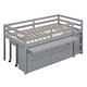 preview thumbnail 18 of 34, Twin Loft Bed with Retractable Desk, 4 Drawers & Shelves, Space-Saving - Grey