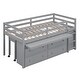 preview thumbnail 19 of 18, Twin Size Wooden Loft Bed with Shelves, Desk and 4 Drawers, Grey