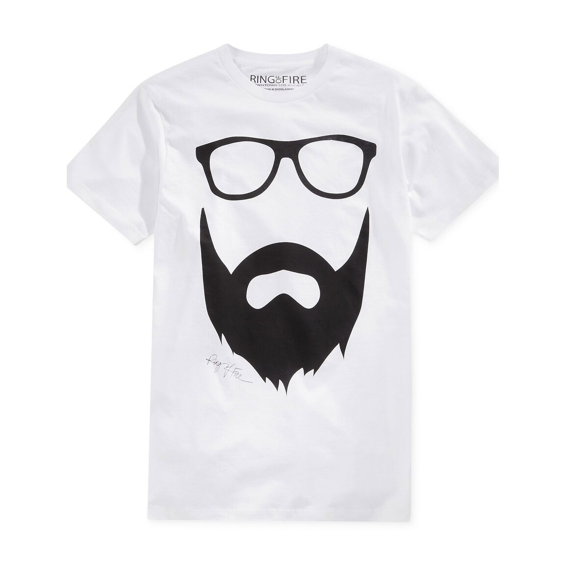 Shop Ring Of Fire Beardo Graphic Crewneck T Shirt White Tee Shirt