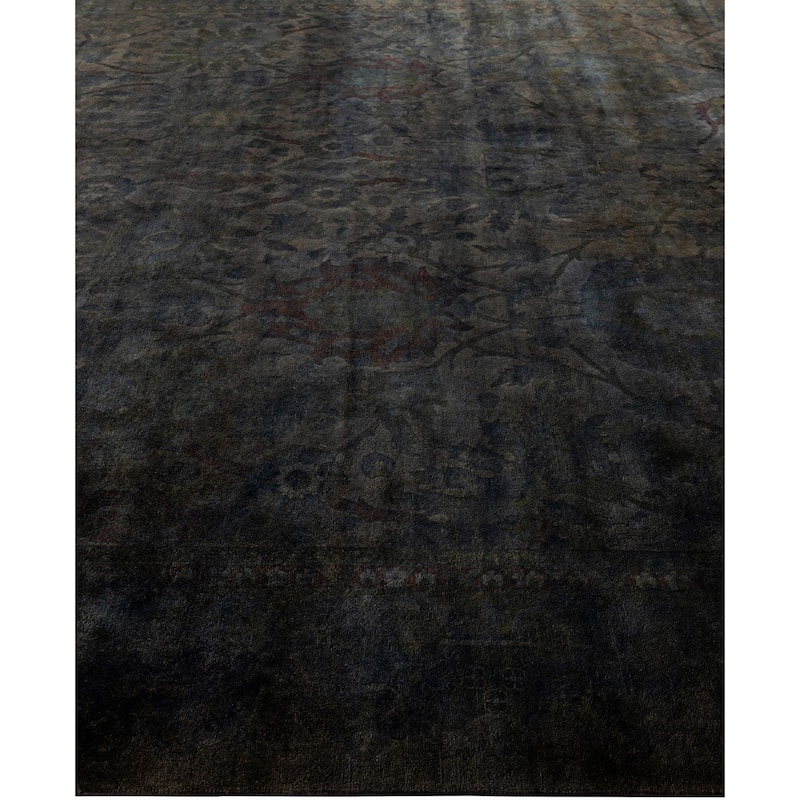 Overdyed One-of-a-Kind Hand-Knotted Area Rug - Black - 10' 0" x 22' 4"
