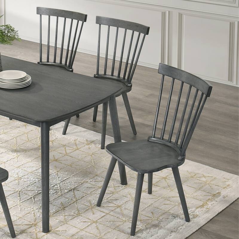 2 Pieces Set Dining Side Chair Rustic Modern Farmhouse Design Retro Design Easy To Assembly
