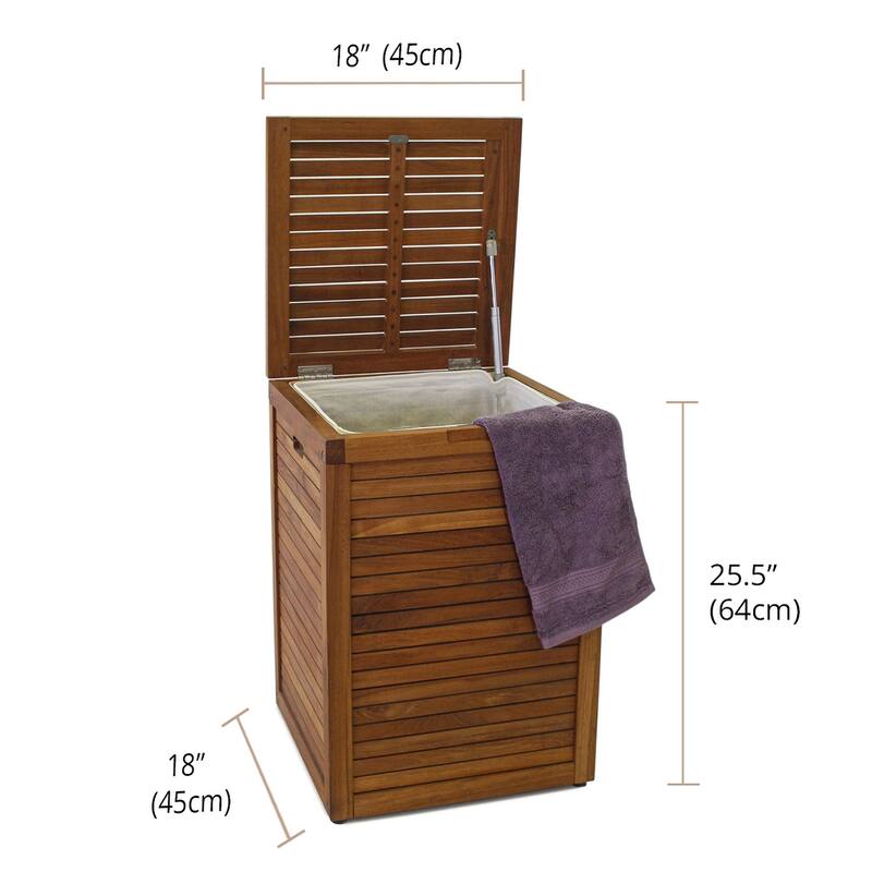 The Original Spa Square Teak Laundry or Storage Hamper