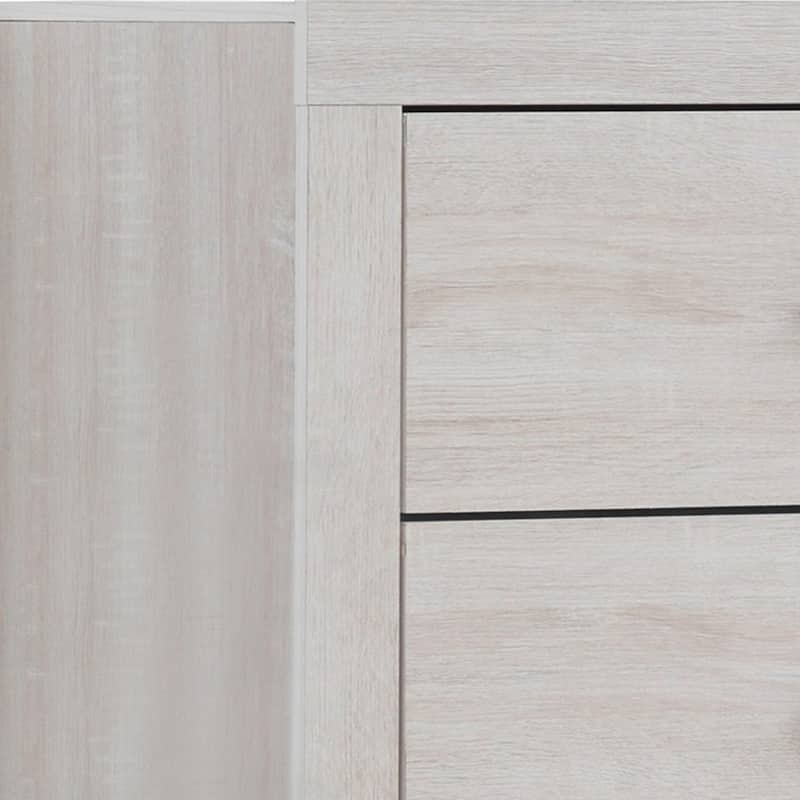 Chest with 5 Drawers and Metal Bar Pulls, White