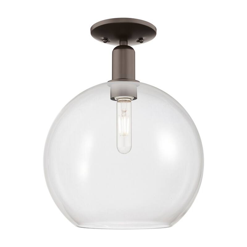 Innovations Lighting Endless Possibilities Arcadia - Athens - 1 Light 12" Semi-Flush Mount - Clear/Oil Rubbed Bronze