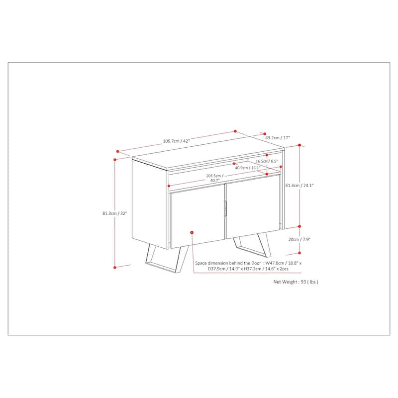 WYNDENHALL Mitchell WOOD Modern Industrial TV Media Stand For TVs