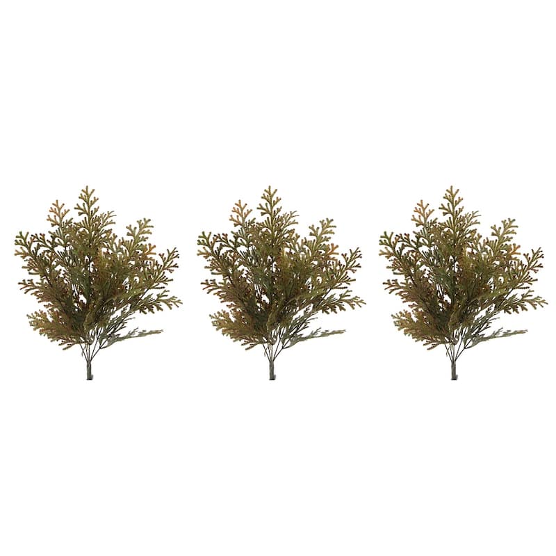 20"H Faux Fern Bush Fall Autumn Decoration - N/A - Brown